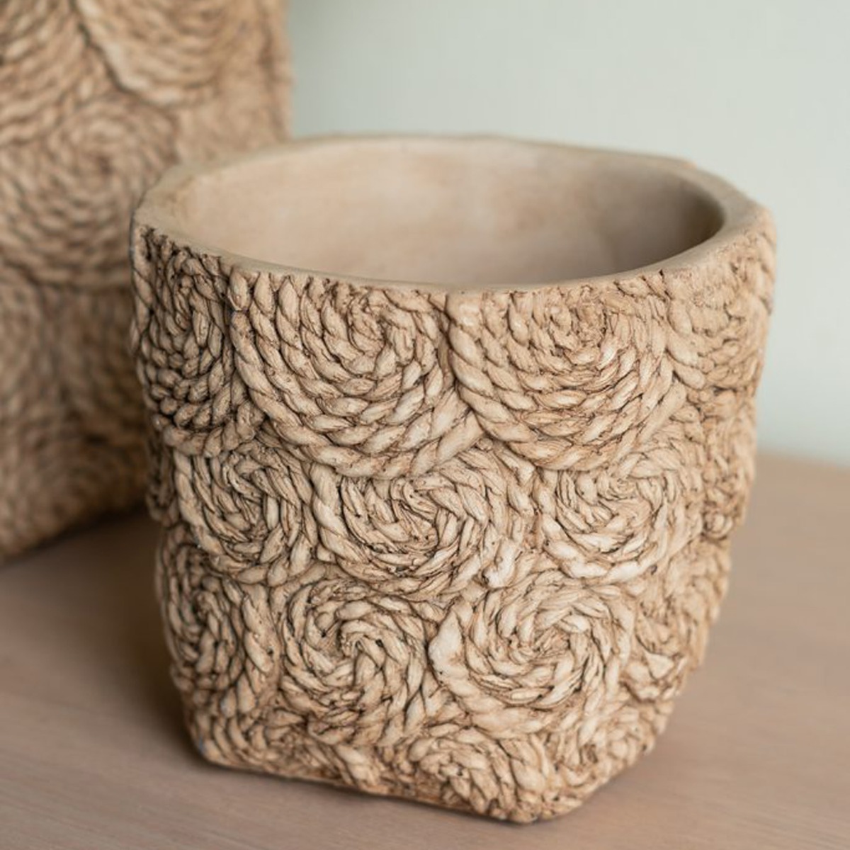 Artekko Cement Καφέ Τσιμεντένια Κασπώ (21x20.5x18.5)cm 2pcs