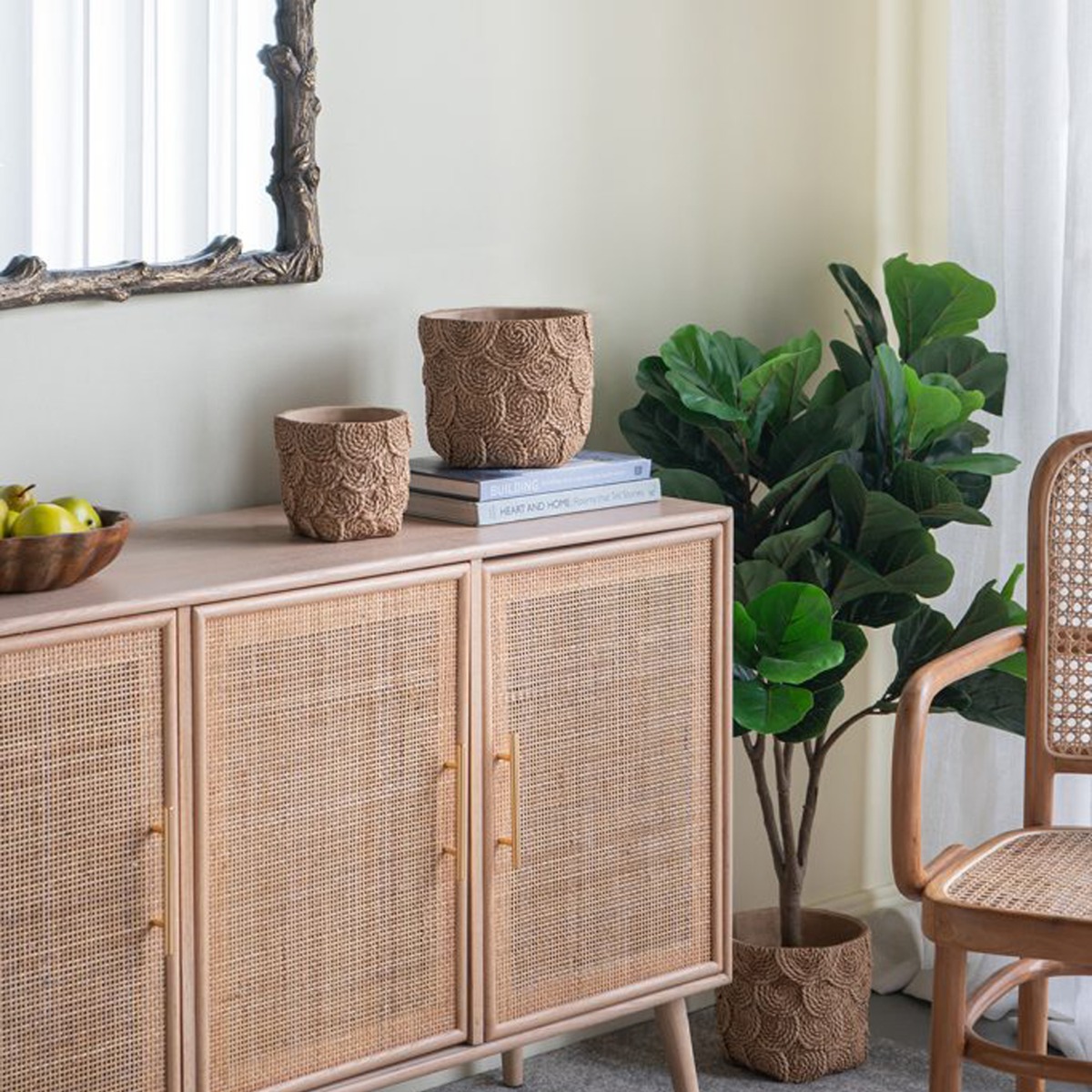 Artekko Cement Καφέ Τσιμεντένια Κασπώ (21x20.5x18.5)cm 2pcs