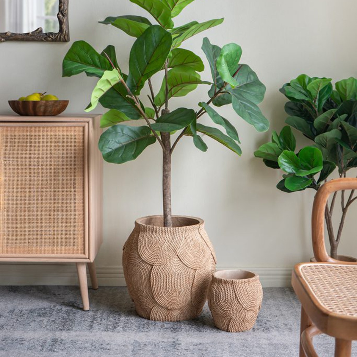 Artekko Cement Καφέ Τσιμεντένιο Κασπώ (38x38x37.5)cm