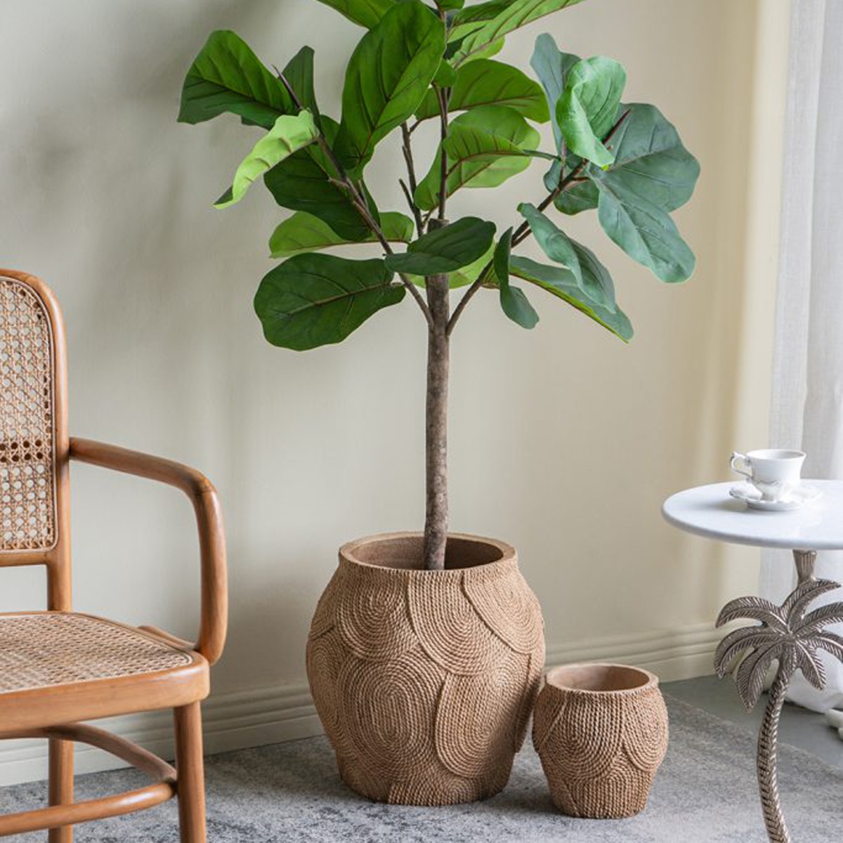 Artekko Cement Καφέ Τσιμεντένιο Κασπώ (38x38x37.5)cm