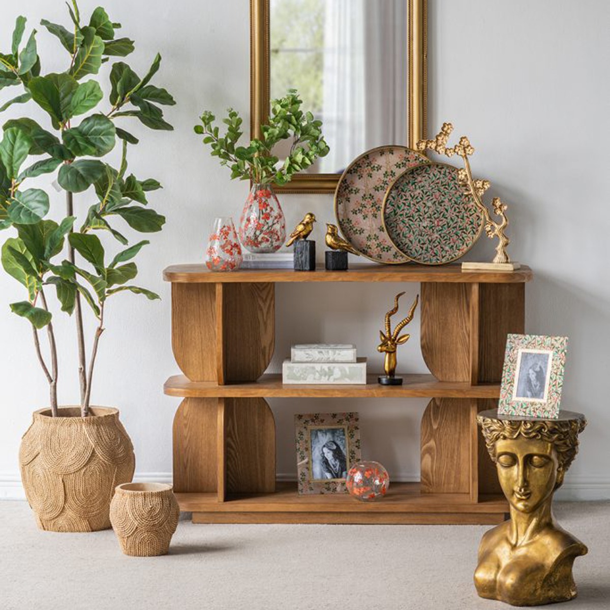 Artekko Cement Καφέ Τσιμεντένιο Κασπώ (38x38x37.5)cm