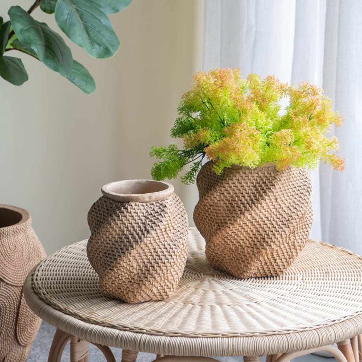 Artekko Cement Καφέ Τσιμεντένιο Κασπώ (21x21x22)cm