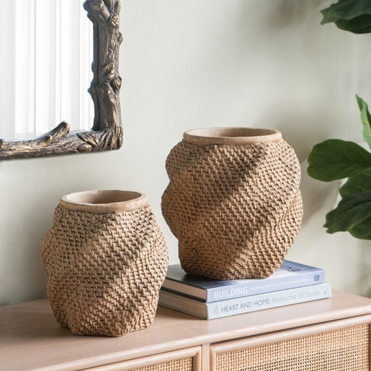 Artekko Cement Καφέ Τσιμεντένιο Κασπώ (21x21x22)cm