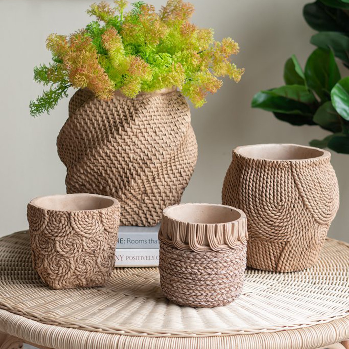 Artekko Cement Καφέ Τσιμεντένιο Κασπώ (21x21x22)cm