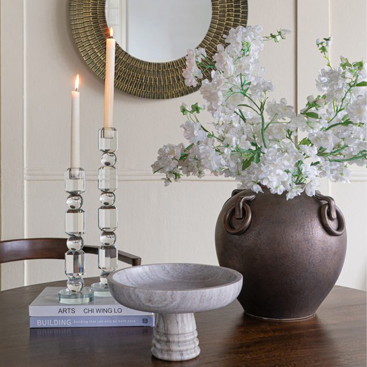 Artekko Marble Γκρι Μαρμάρινη Ορντερβιέρα (25x25x15)cm