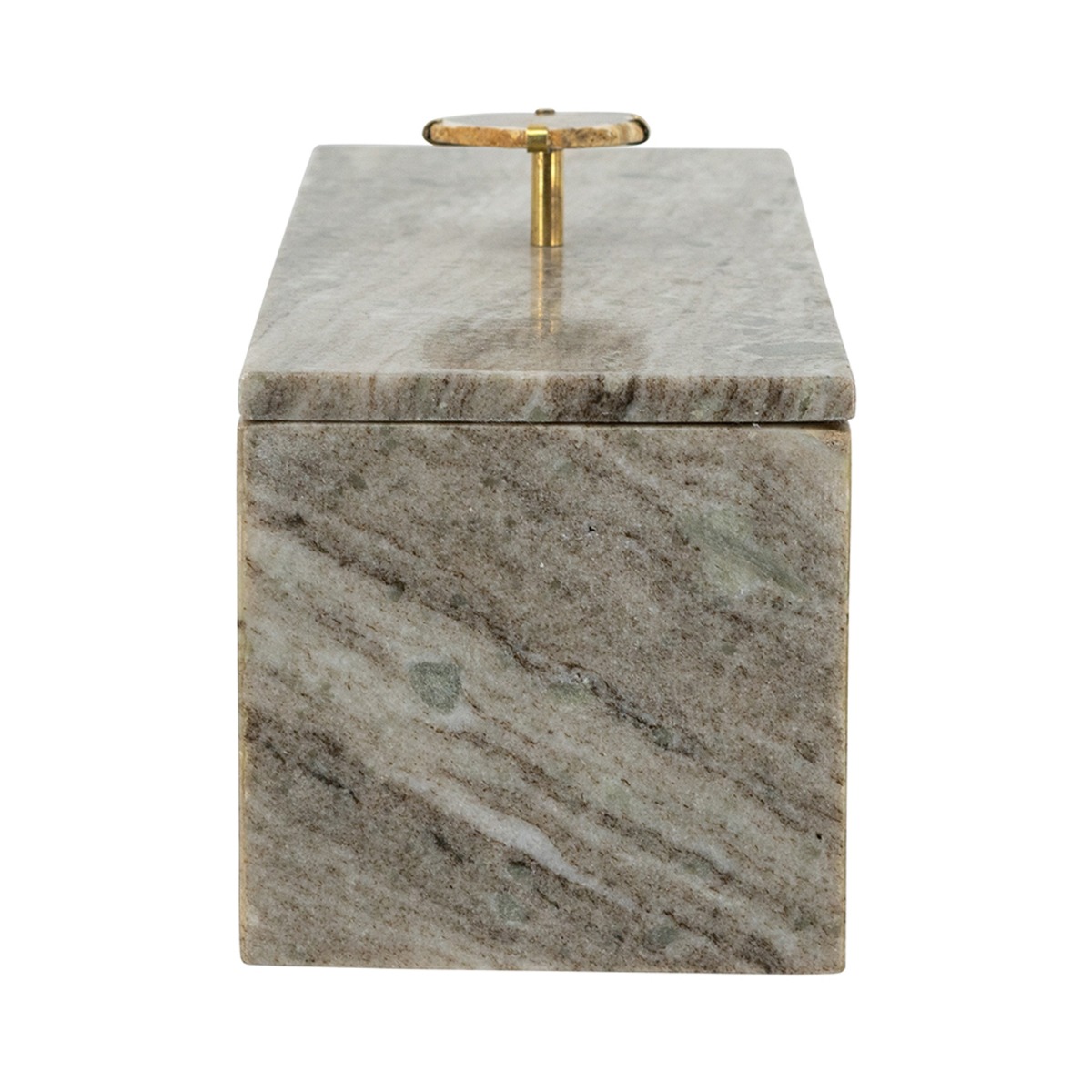 Artekko Marble Γκρι Μαρμάρινο Διακοσμητικό Κουτί Κοσμηματοθήκη με Αχάτη (38x12.5x16)cm