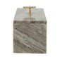 Artekko Marble Γκρι Μαρμάρινο Διακοσμητικό Κουτί Κοσμηματοθήκη με Αχάτη (38x12.5x16)cm