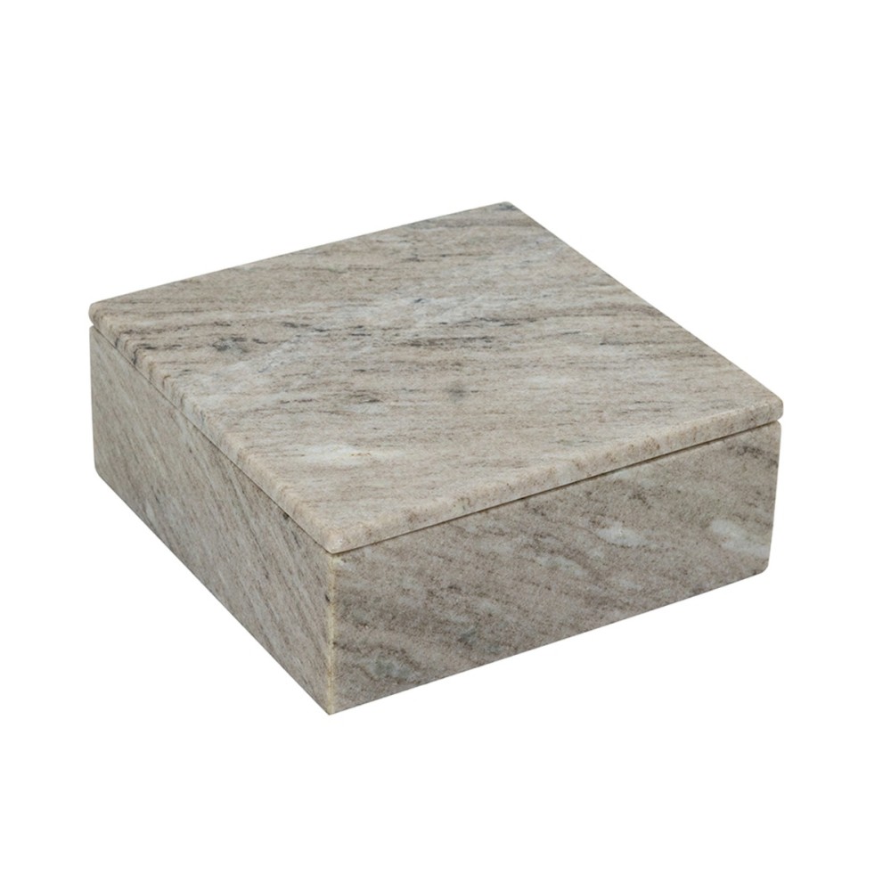 Artekko Marble Γκρι Μαρμάρινο Διακοσμητικό Κουτί Κοσμηματοθήκη (20x20x7.8)cm