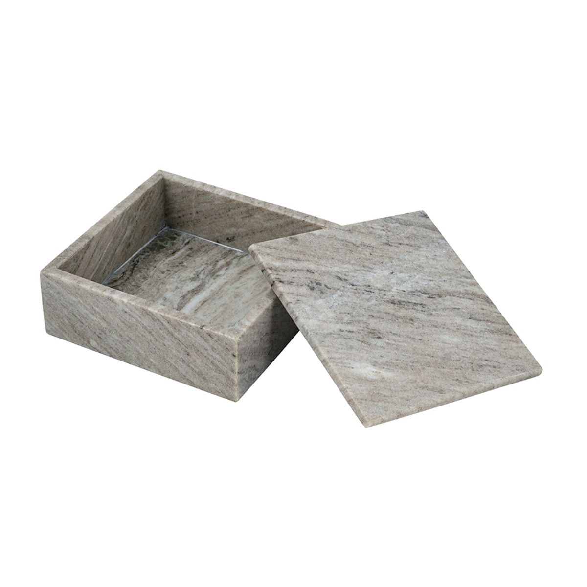 Artekko Marble Γκρι Μαρμάρινο Διακοσμητικό Κουτί Κοσμηματοθήκη (20x20x7.8)cm