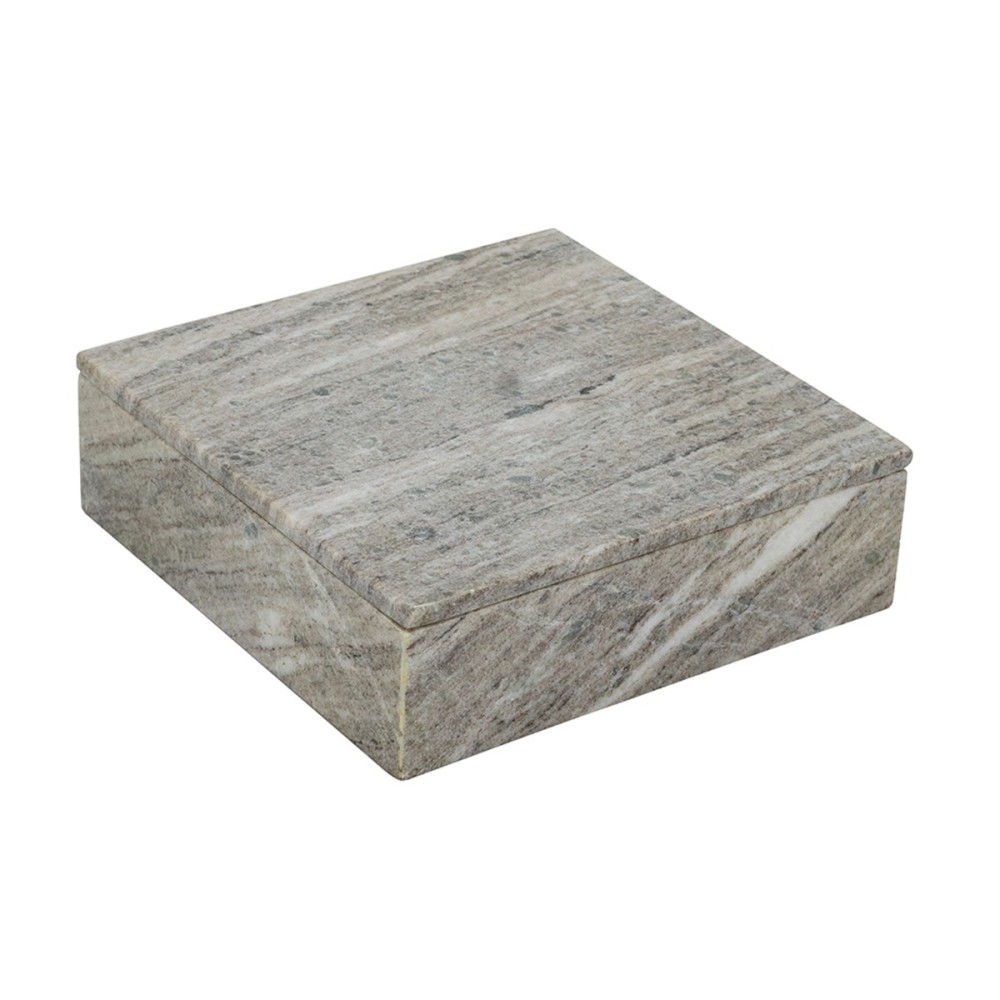 Artekko Marble Γκρι Μαρμάρινο Διακοσμητικό Κουτί Κοσμηματοθήκη (25x25x8)cm