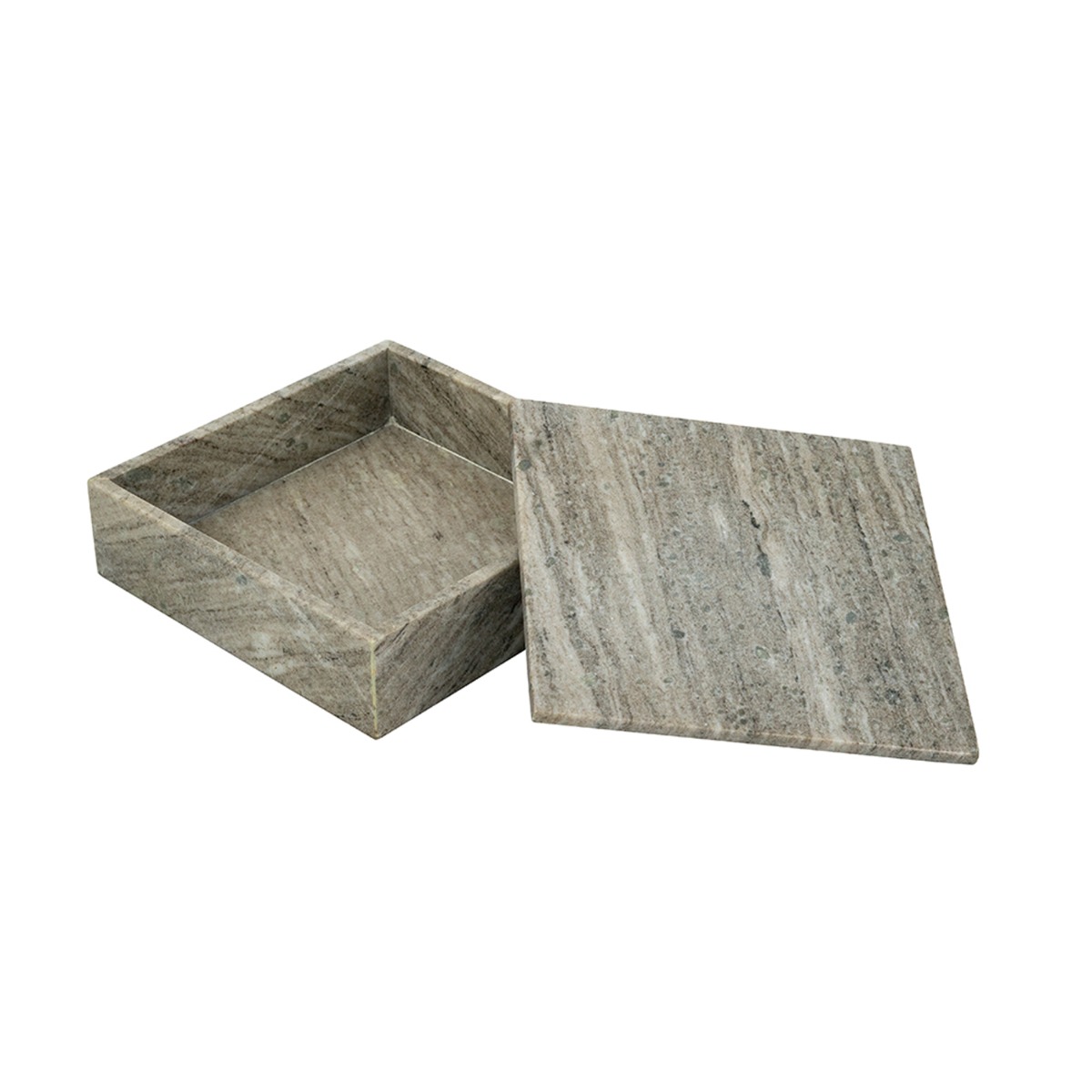 Artekko Marble Γκρι Μαρμάρινο Διακοσμητικό Κουτί Κοσμηματοθήκη (25x25x8)cm