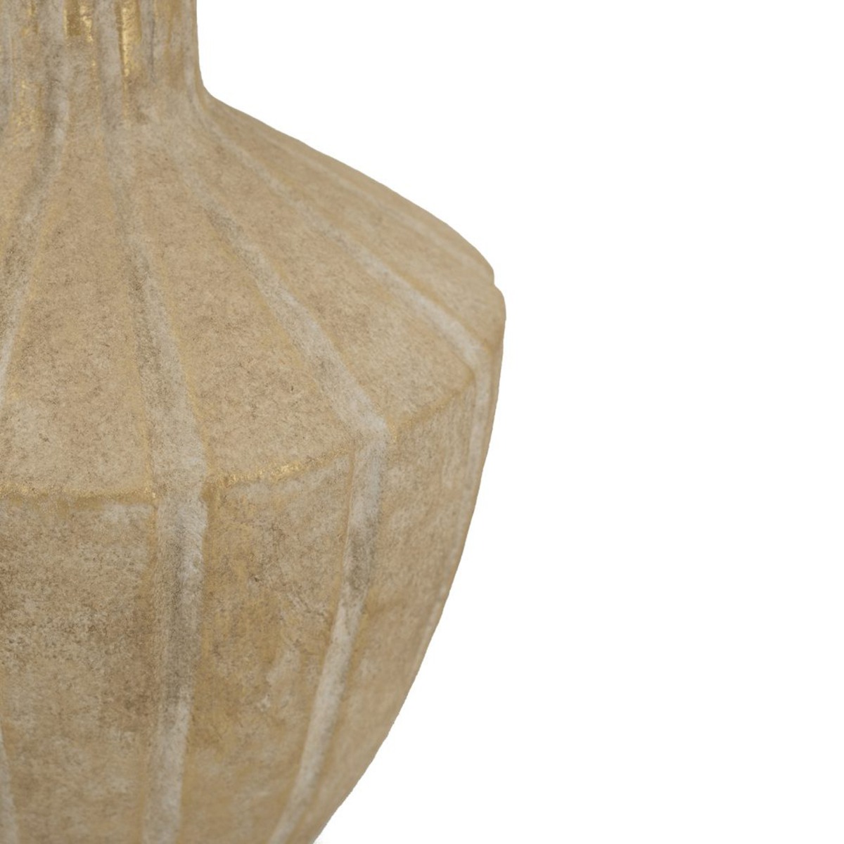 Artekko Candia Μπεζ Βάζο από Τερακότα με Χρυσό Φινίρισμα (25.5x25.5x34)cm