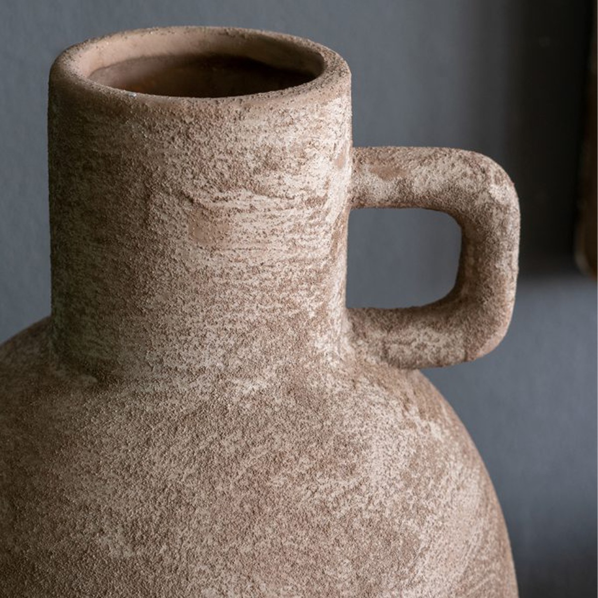 Artekko Candia Γκρι Βάζο από Τερακότα (16.5x16.5x25.5)cm