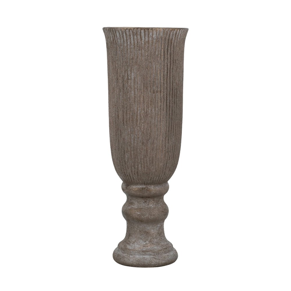 Artekko Candia Καφέ Βάζο από Τερακότα με Μπρονζέ Φινίρισμα (15.5x15.5x41.5)cm