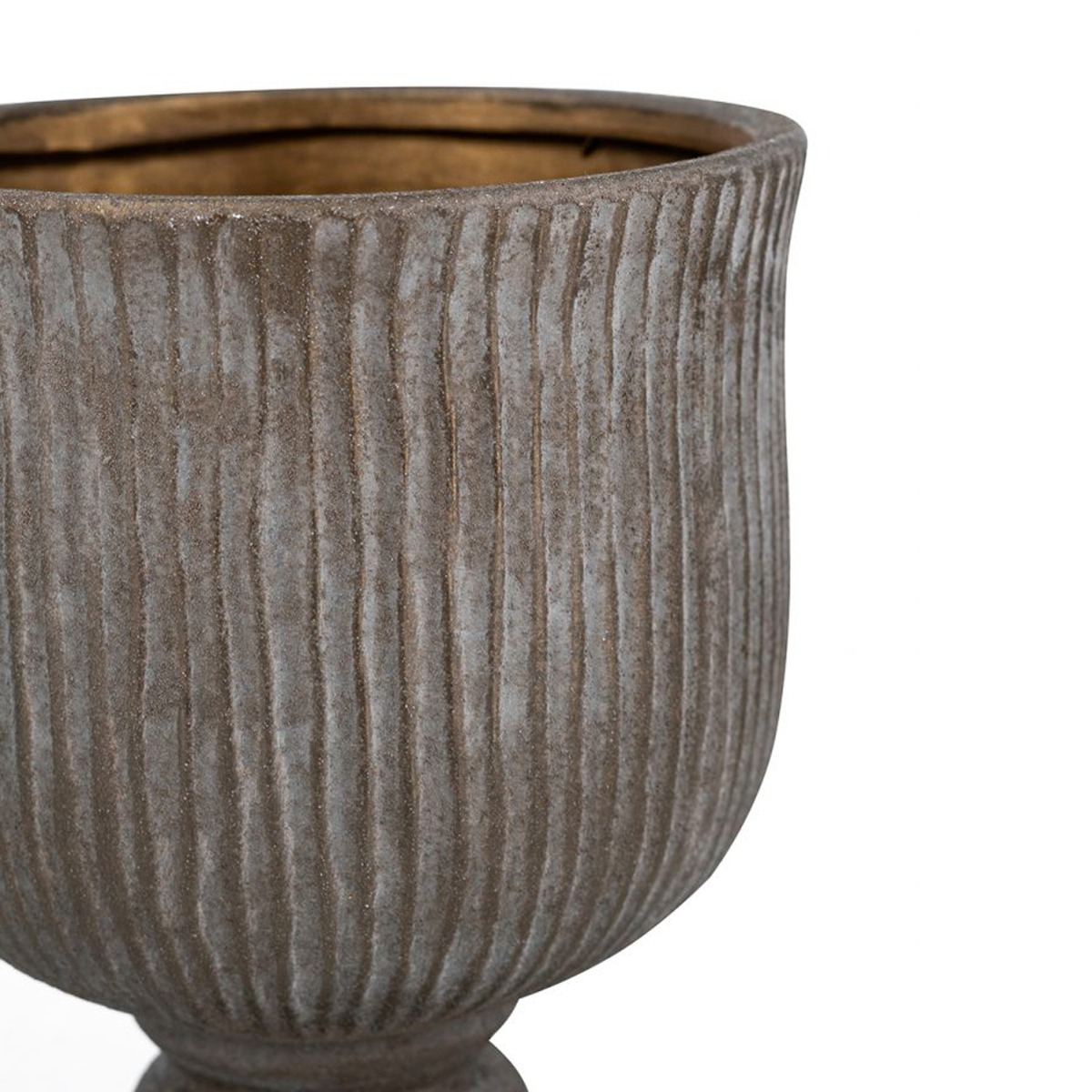 Artekko Candia Καφέ Βάζο από Τερακότα με Μπρονζέ Φινίρισμα (17.5x17.5x24)cm