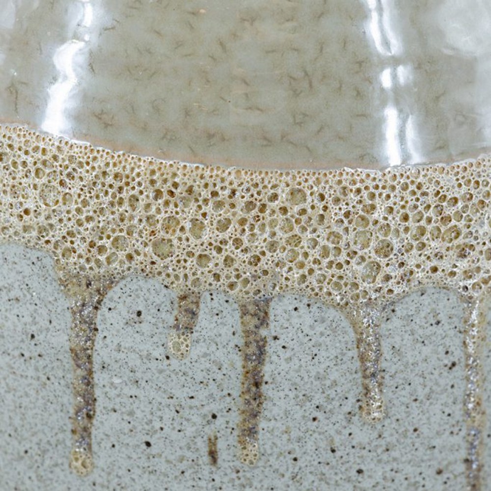 Artekko Glazed Μπεζ Κεραμικό Βάζο (18.5x18.5x44)cm