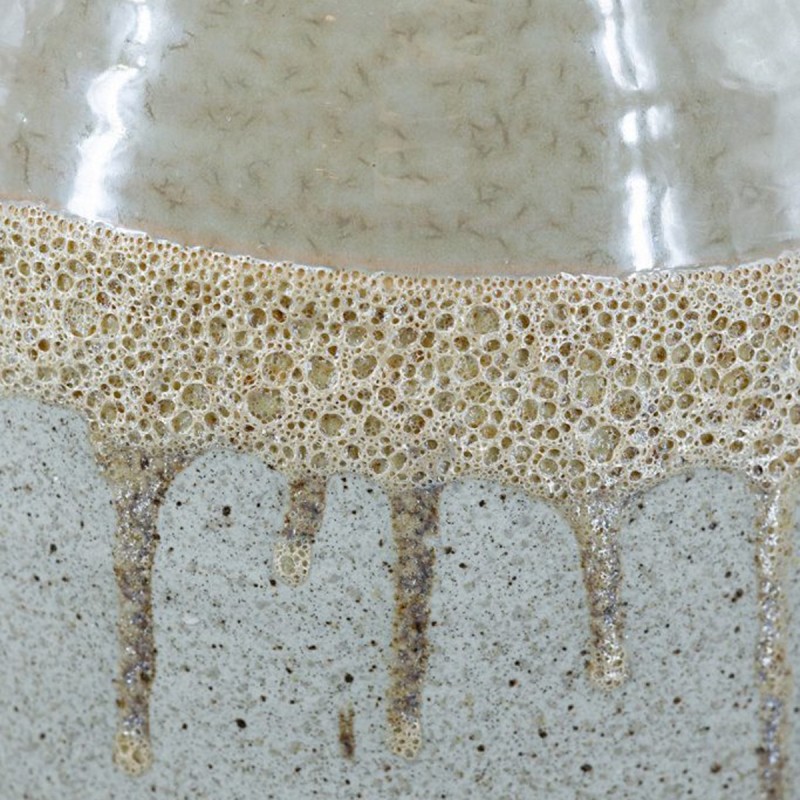 Artekko Glazed Μπεζ Κεραμικό Βάζο (18.5x18.5x44)cm