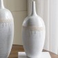 Artekko Glazed Μπεζ Κεραμικό Βάζο (18.5x18.5x44)cm
