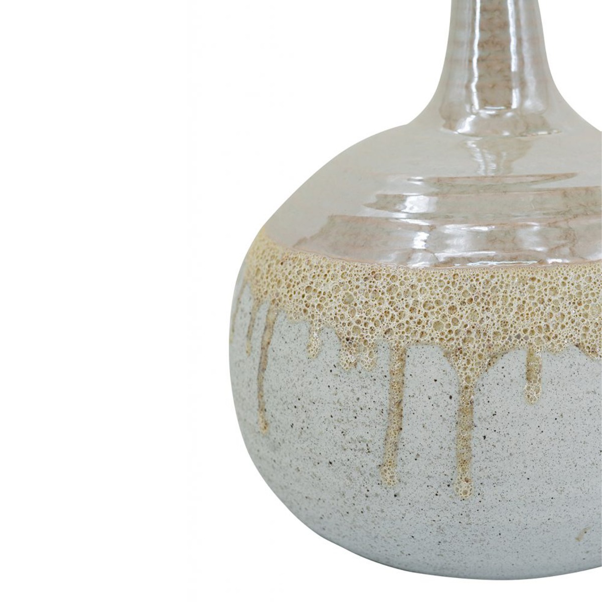 Artekko Glazed Μπεζ Κεραμικό Βάζο (20.5x20.5x25)cm
