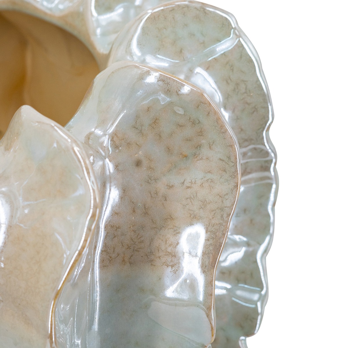 Artekko Glazed Μπεζ Κεραμικό Βάζο (27x27x25.5)cm