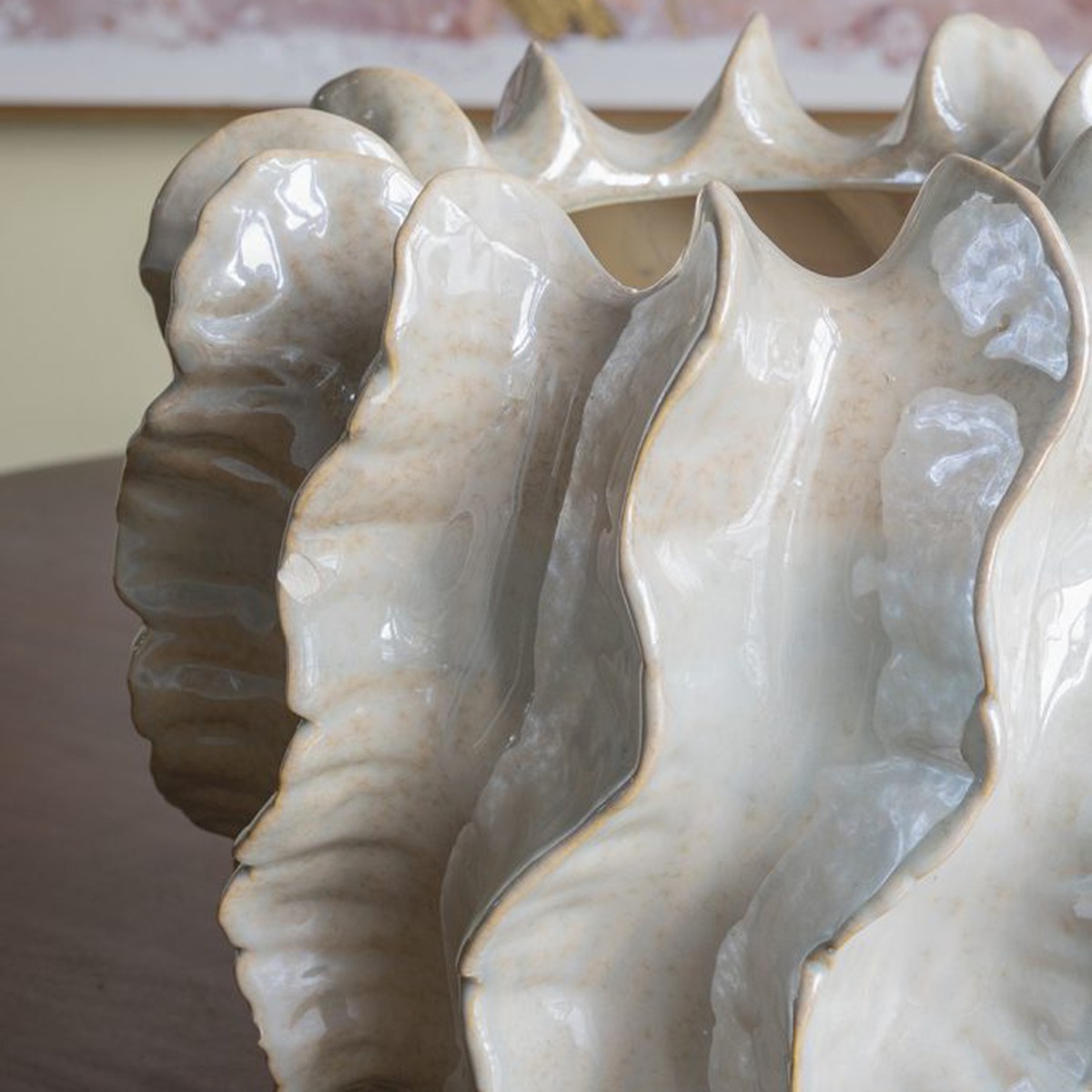 Artekko Glazed Μπεζ Κεραμικό Βάζο (27x27x25.5)cm