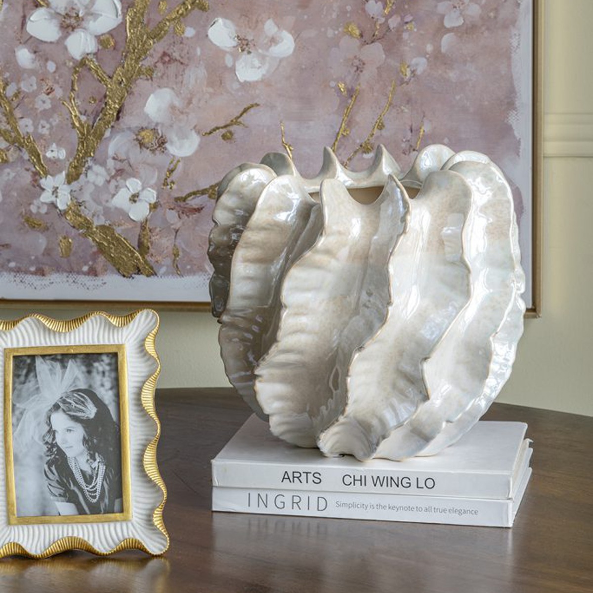 Artekko Glazed Μπεζ Κεραμικό Βάζο (27x27x25.5)cm