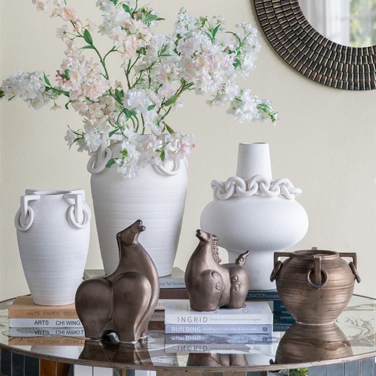 Artekko Candia Λευκό Κεραμικό Βάζο (19x19x29)cm