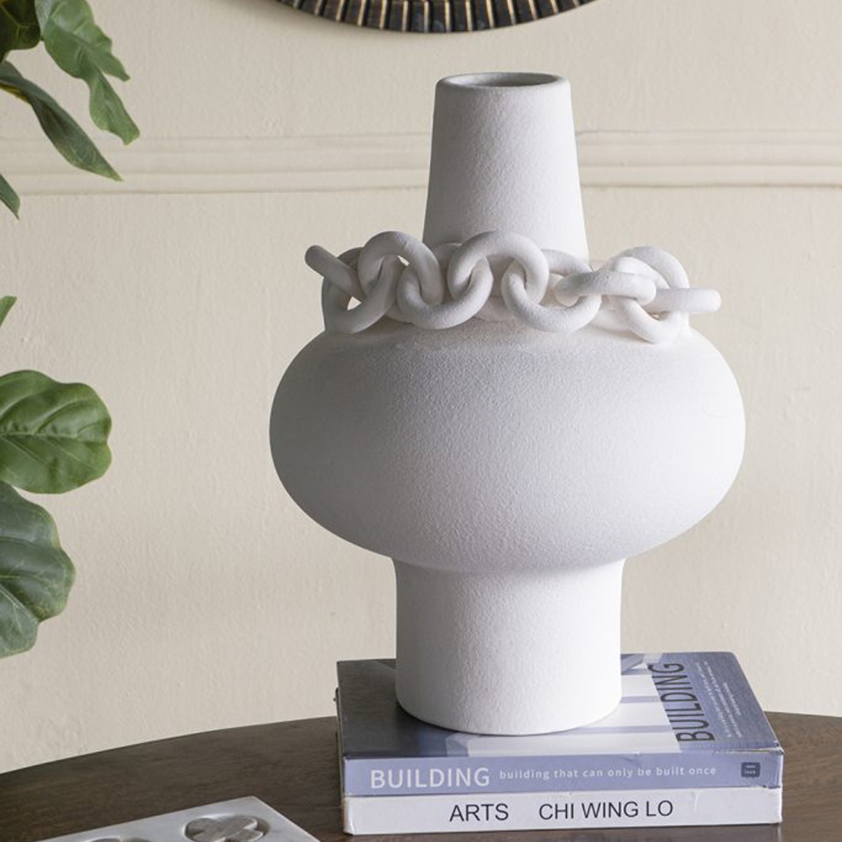 Artekko Candia Λευκό Κεραμικό Βάζο (31x31x40)cm