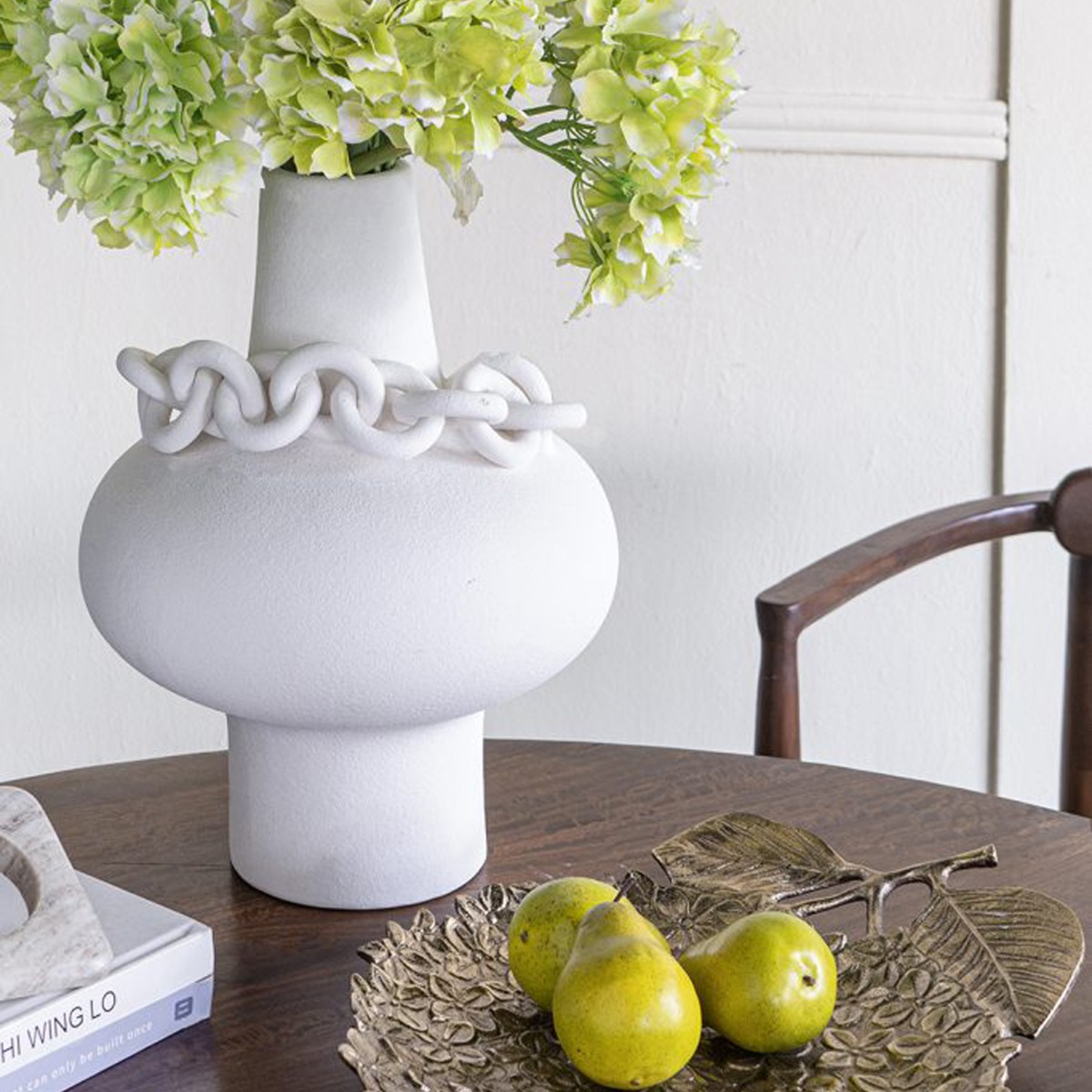 Artekko Candia Λευκό Κεραμικό Βάζο (31x31x40)cm