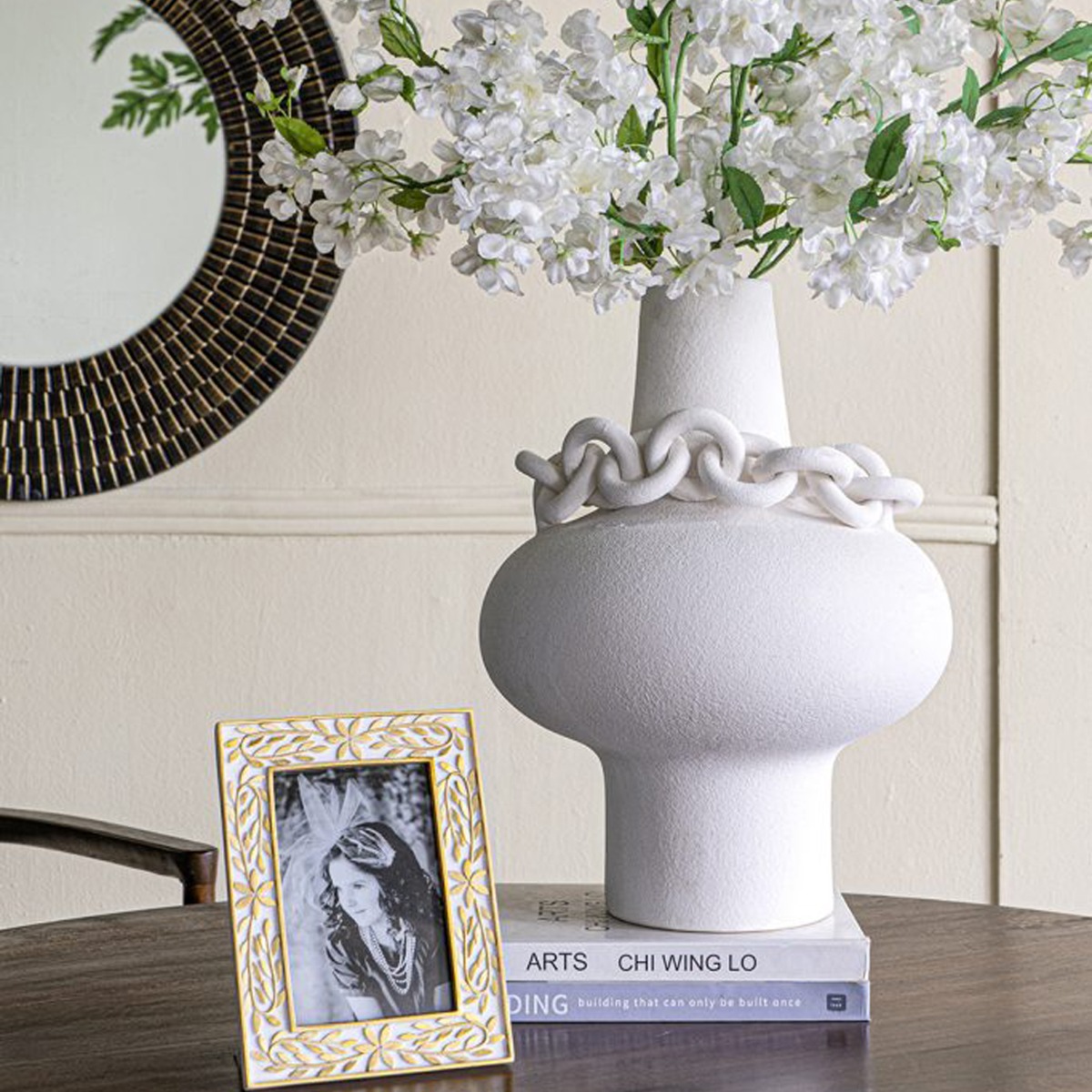 Artekko Candia Λευκό Κεραμικό Βάζο (31x31x40)cm