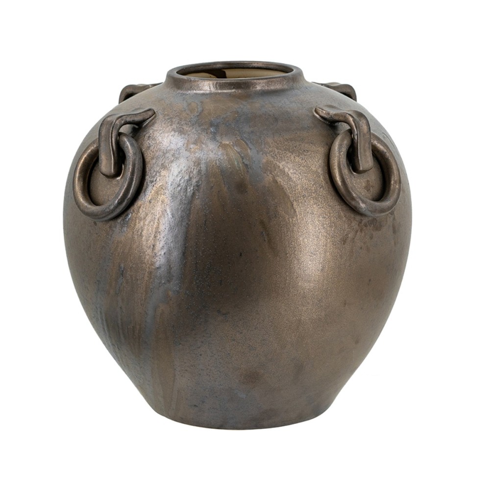 Artekko Candia Μπρονζέ Κεραμικό Βάζο (29x29x31)cm