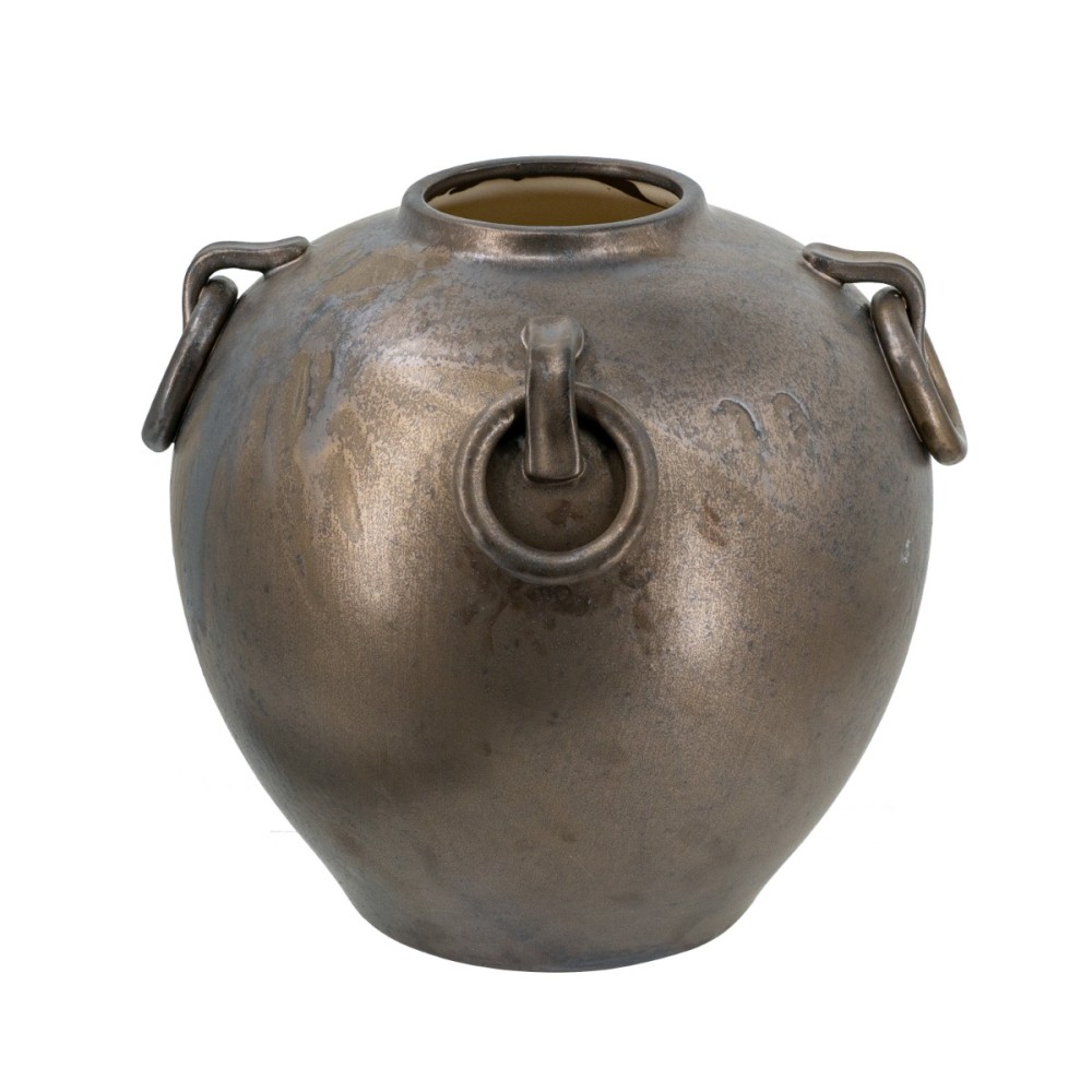 Artekko Candia Μπρονζέ Κεραμικό Βάζο (29x29x31)cm