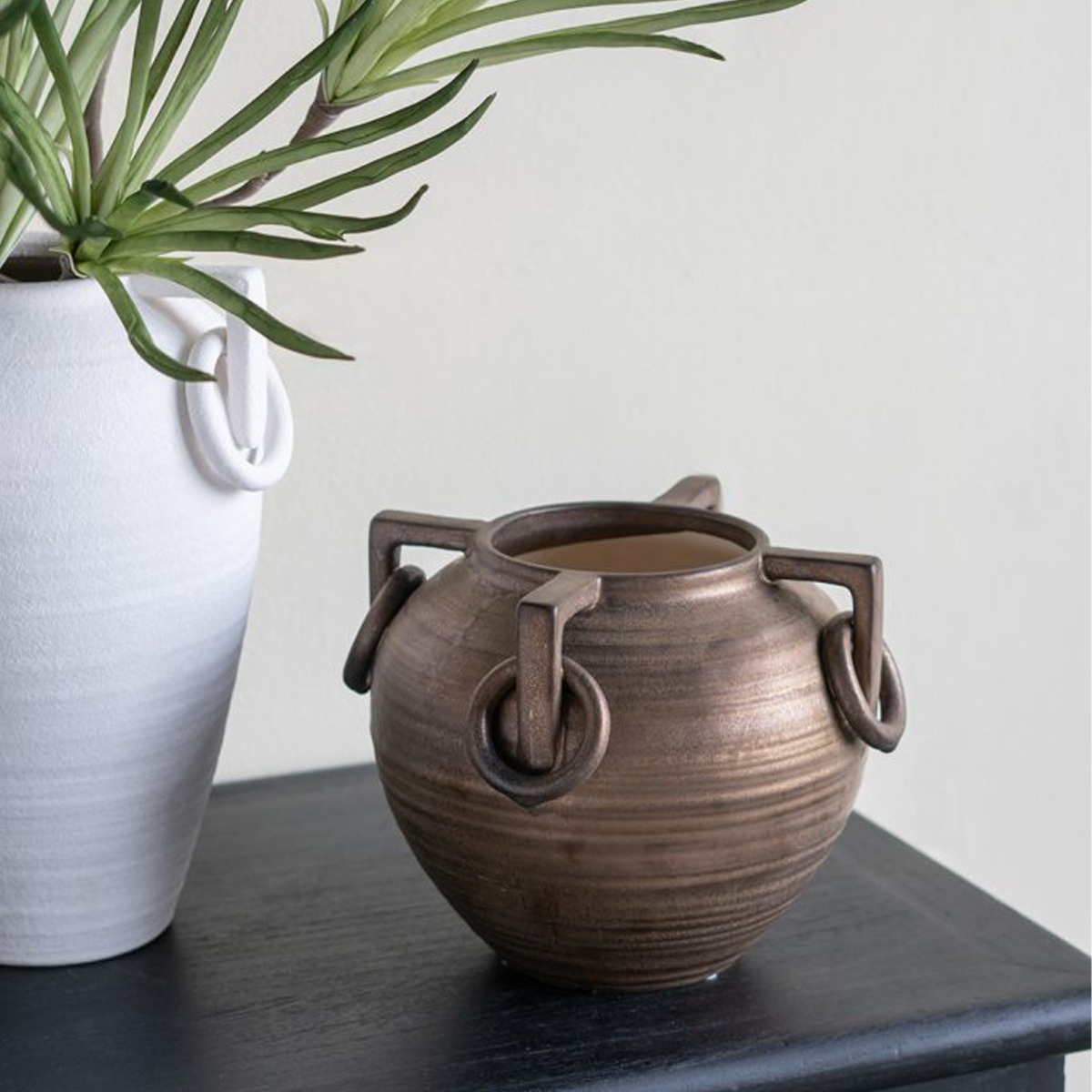 Artekko Candia Μπρονζέ Κεραμικό Βάζο (20.5x20.5x18)cm