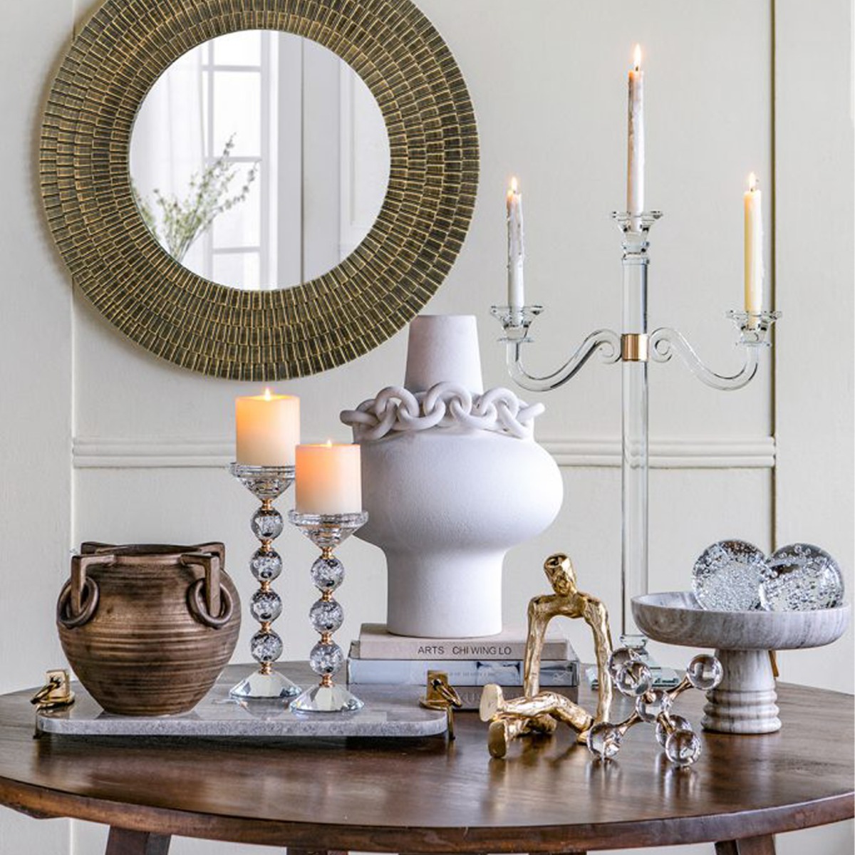 Artekko Candia Μπρονζέ Κεραμικό Βάζο (20.5x20.5x18)cm