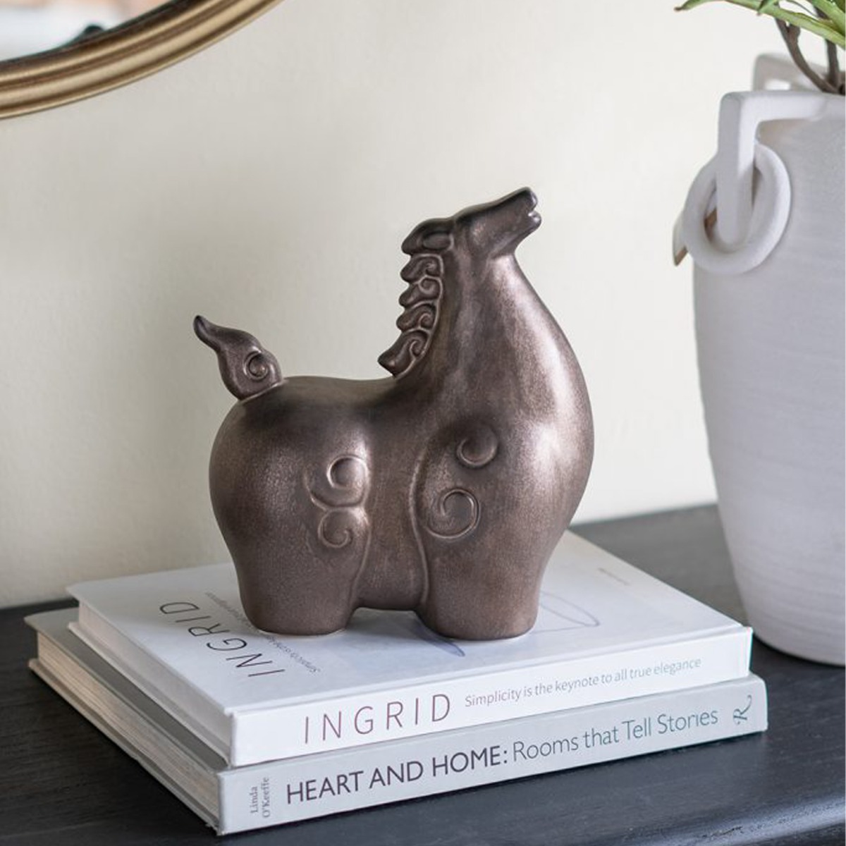 Artekko Candia Μπρονζέ Κεραμικό Διακοσμητικό Άλογο (18.5x10.5x20)cm