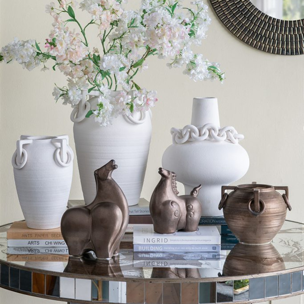 Artekko Candia Μπρονζέ Κεραμικό Διακοσμητικό Άλογο (18.5x10.5x20)cm