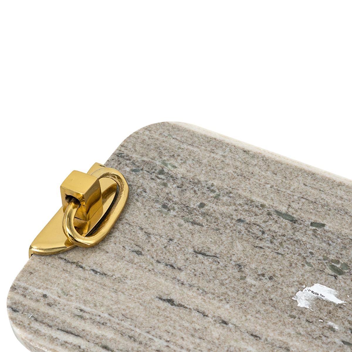 Artekko Marble Γκρι Μαρμάρινος Δίσκος Πλατό με Χρυσές Λεπτομέρειες (45.8x25.5x6.3)cm