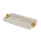 Artekko Marble Γκρι Μαρμάρινος Δίσκος Πλατό με Χρυσές Λεπτομέρειες (45.8x25.5x6.3)cm
