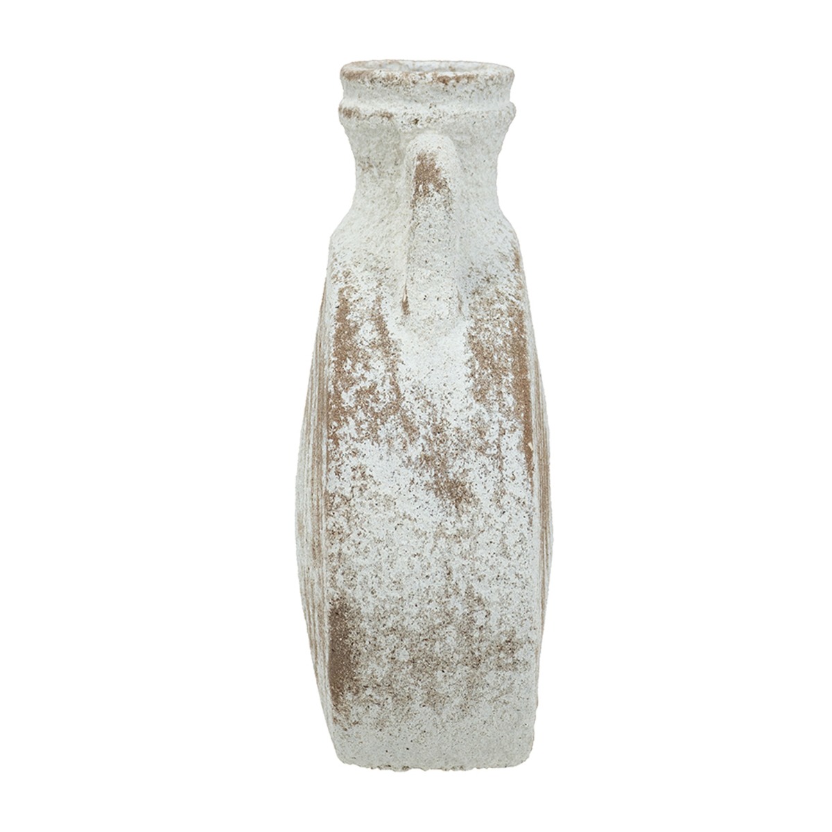 Artekko Antique Λευκό Κεραμικό Βάζο με Καφέ Λεπτομέρειες (18.5x8x23)cm