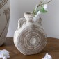 Artekko Antique Λευκό Κεραμικό Βάζο με Καφέ Λεπτομέρειες (15.5x7x19.5)cm