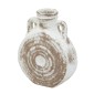Artekko Antique Λευκό Κεραμικό Βάζο με Καφέ Λεπτομέρειες (15.5x7x19.5)cm