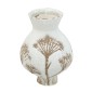 Artekko Antique Λευκό Κεραμικό Βάζο με Καφέ Λεπτομέρειες (20x20x28.5)cm