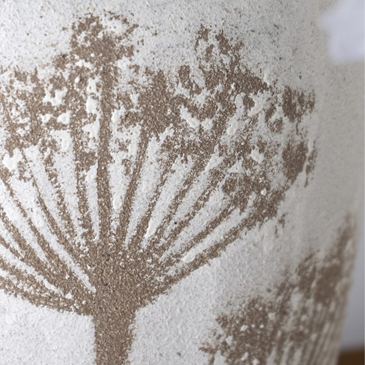 Artekko Antique Λευκό Κεραμικό Βάζο με Καφέ Λεπτομέρειες (20x20x35)cm