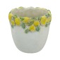 Artekko Lemon Εκρού Τσιμεντένιο Βάζο με Λεμόνια (19.5x19.5x19)cm