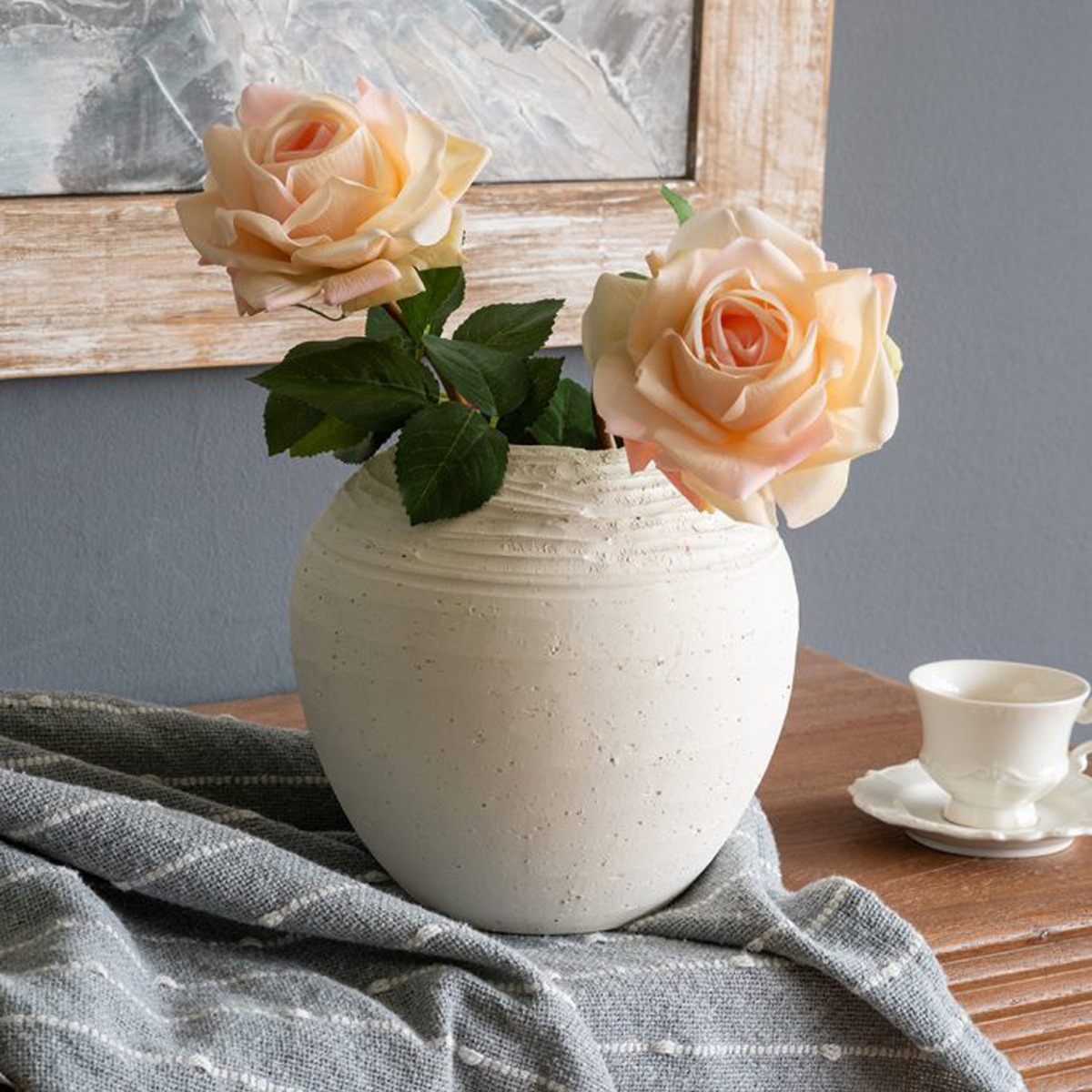 Artekko Antique Λευκό Κεραμικό Βάζο (18.5x18.5x17.2)cm