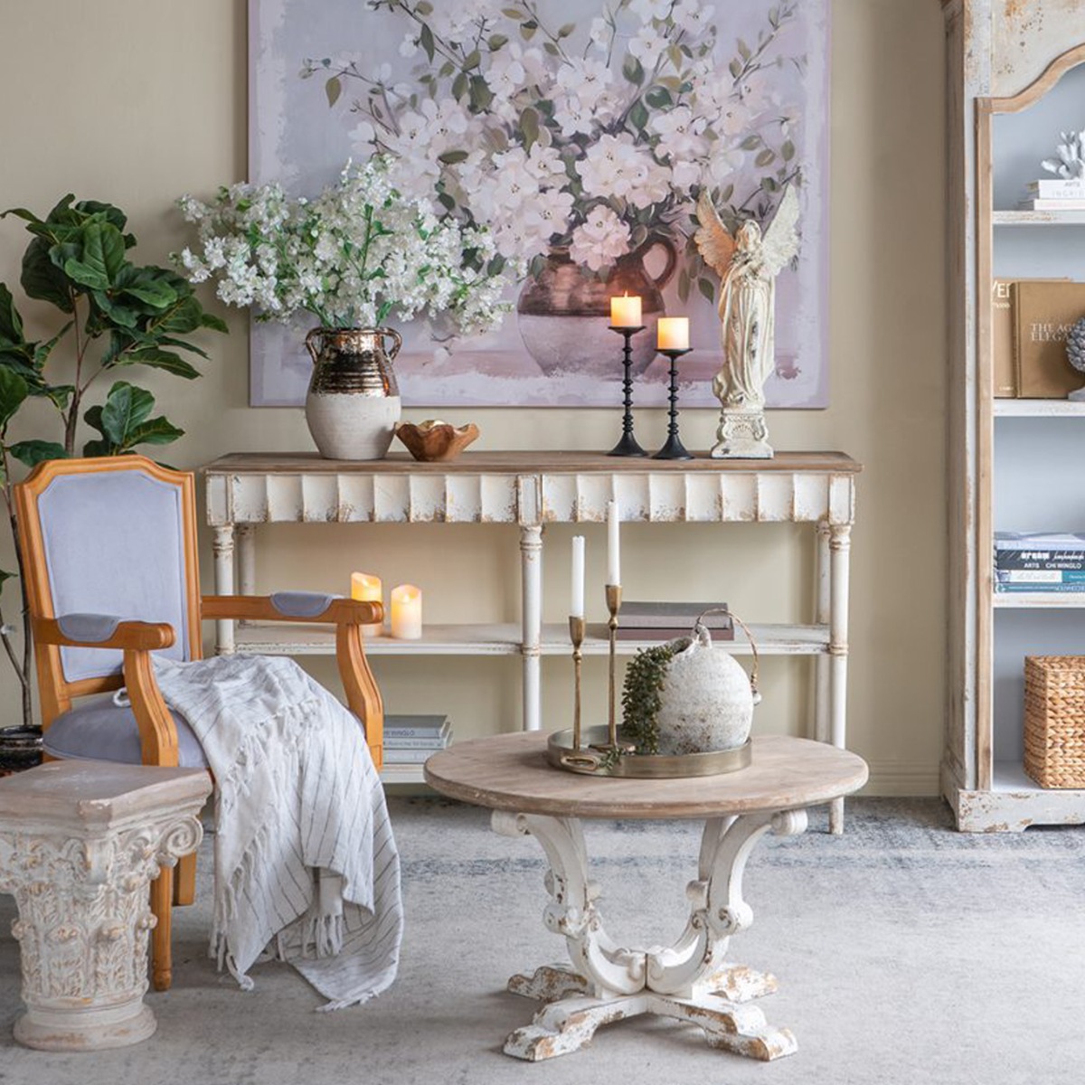 Artekko Antique Κεραμικό Βάζο σε Μπεζ Αποχρώση (25x21x26.2)cm