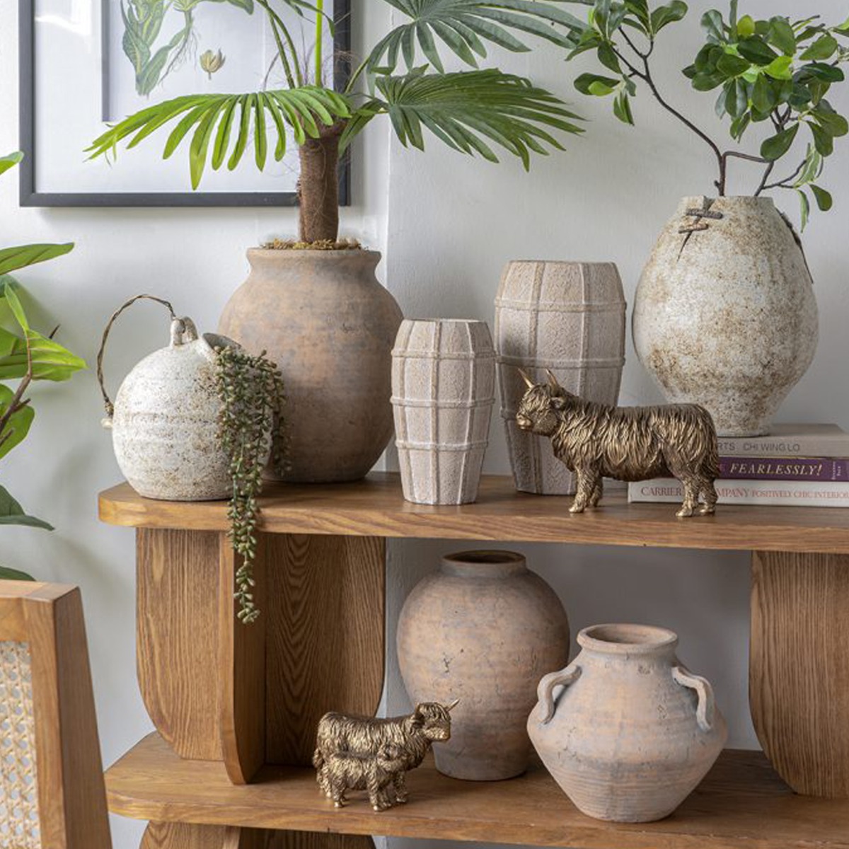 Artekko Antique Κεραμικό Βάζο σε Μπεζ Αποχρώση (25x21x26.2)cm