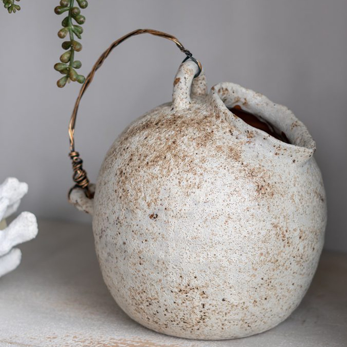 Artekko Antique Κεραμικό Βάζο σε Μπεζ Αποχρώση (25x21x26.2)cm