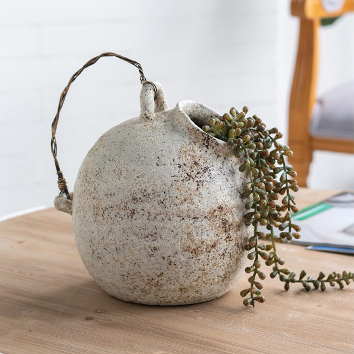 Artekko Antique Κεραμικό Βάζο σε Μπεζ Αποχρώση (25x21x26.2)cm