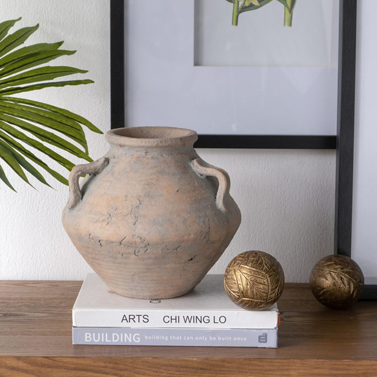 Artekko Antique Βάζο από Τερακότα (25x25x22.5)cm